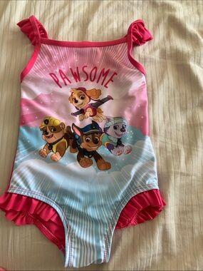 Main Character Girls One-Piece Swimsuit in Pink and Light Blue